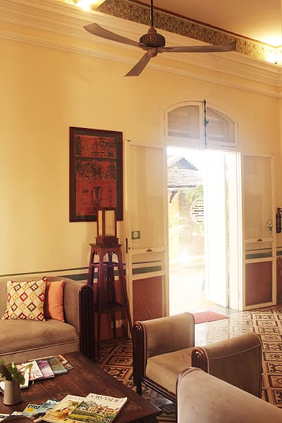 La Villa — colonial entrance and antiques