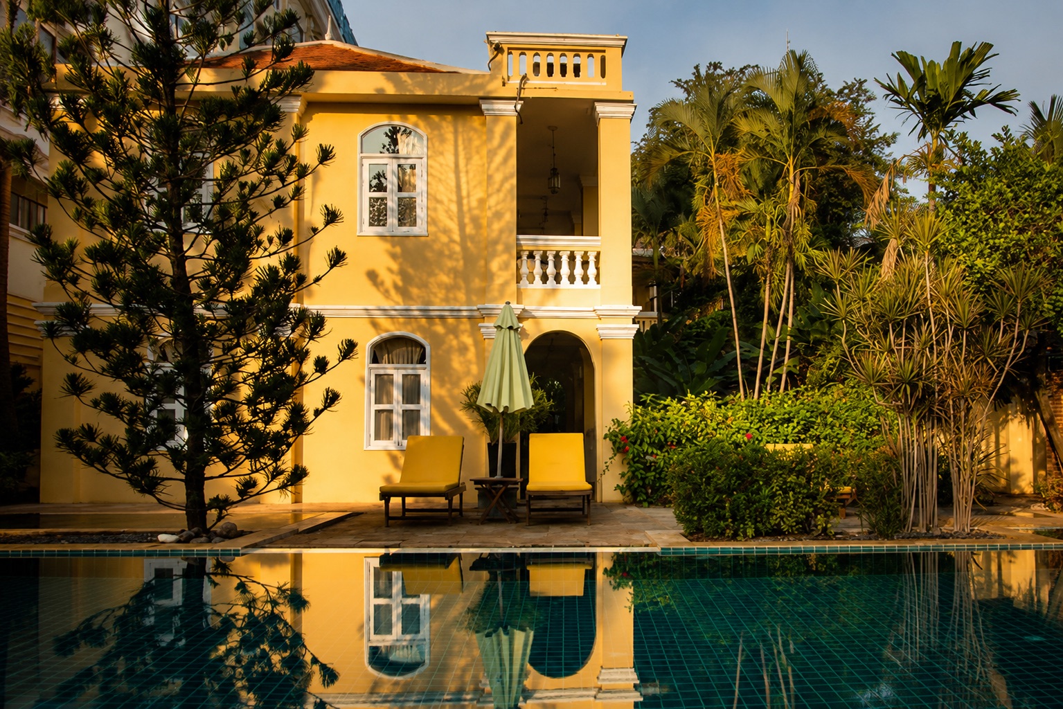 La Villa — reflected in the pool