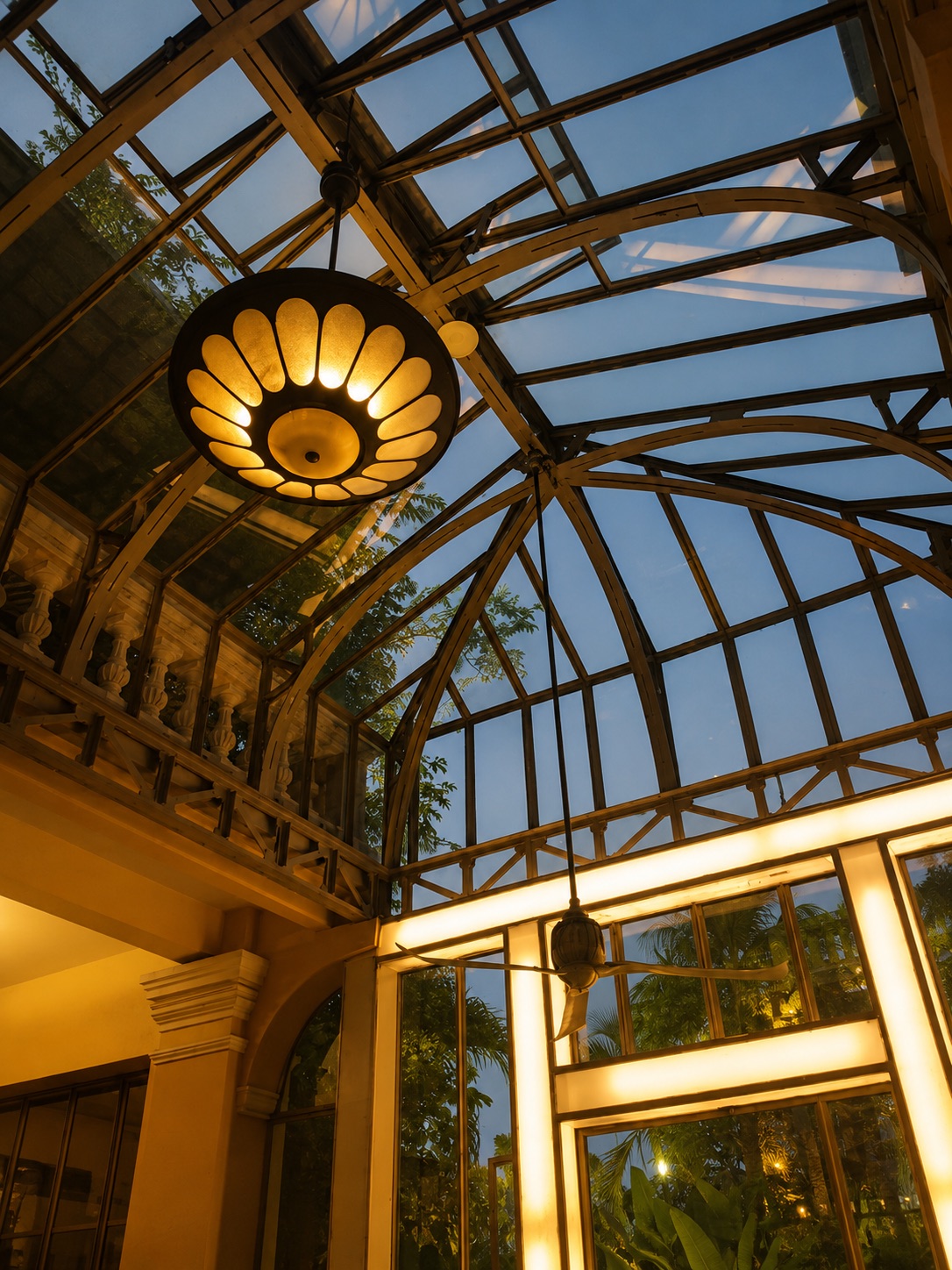 La Villa — private events under the glass roof